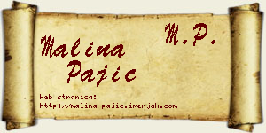Malina Pajić vizit kartica